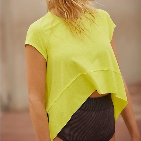 NWOT Free People Movement Tempo Short Sleeve Tee Crop Mojito Light Mint Large - Picture 10 of 10